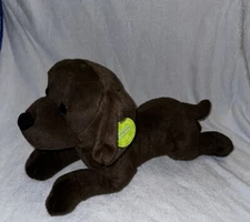 Walmart Chocolate Lab Labrador Dog Plush Stuffed Toy 18 Inch 2005 Laying Cuddler
