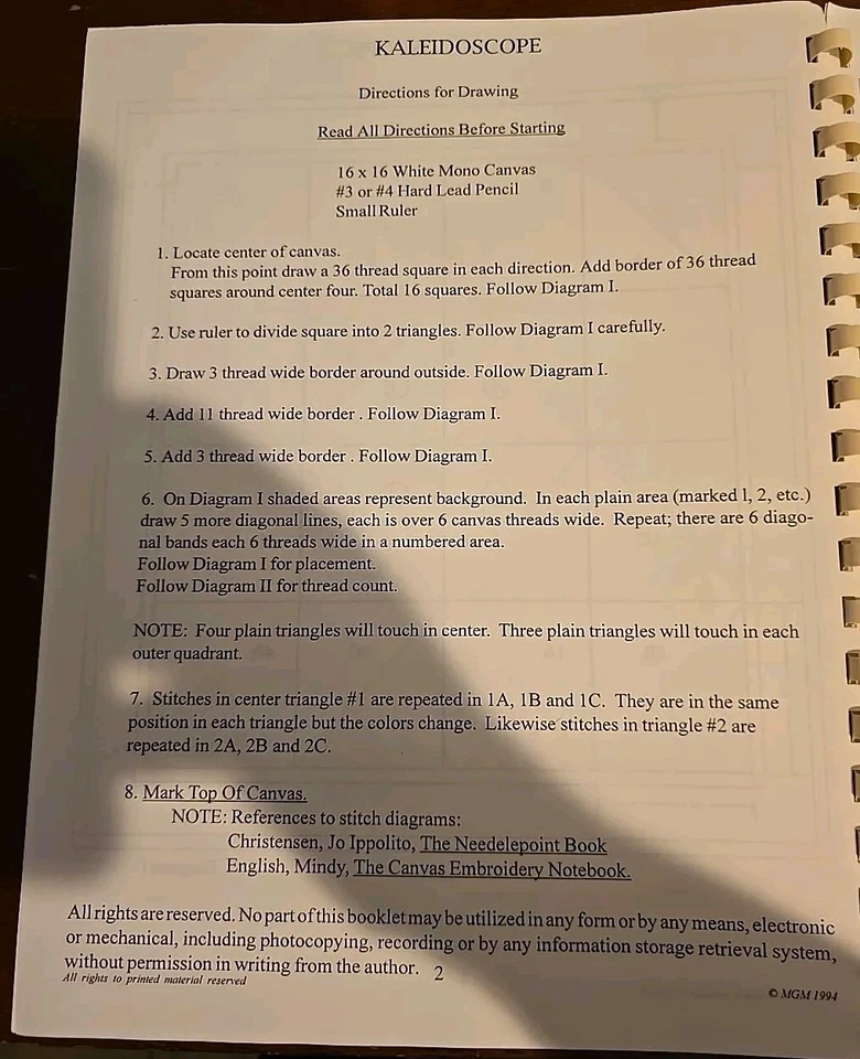 KALEIDOSCOPE Cross Stitch Needlepoint Genny Morrow Designs Pattern Booklet - Image 3 of 4