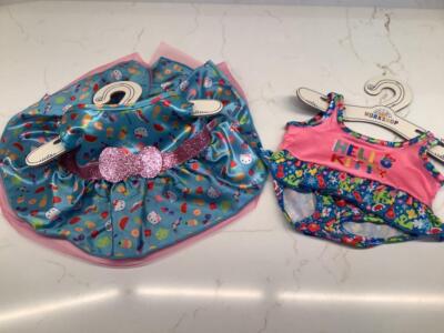 BUILD A BEAR WORKSHOP HELLO KITTY TROPISCHES KLEID & BADEANZUG NEU MIT ETIKETT