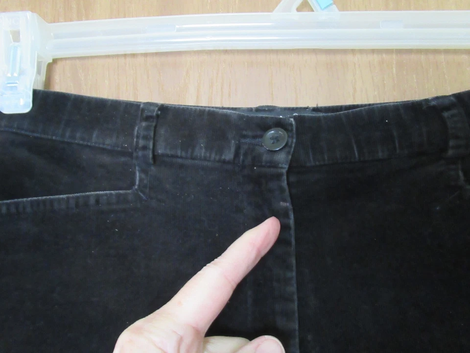 TRIBAL 女式 6P 黑色弹力小 Wale 灯芯绒裤子 r — 第 2/4 张图片