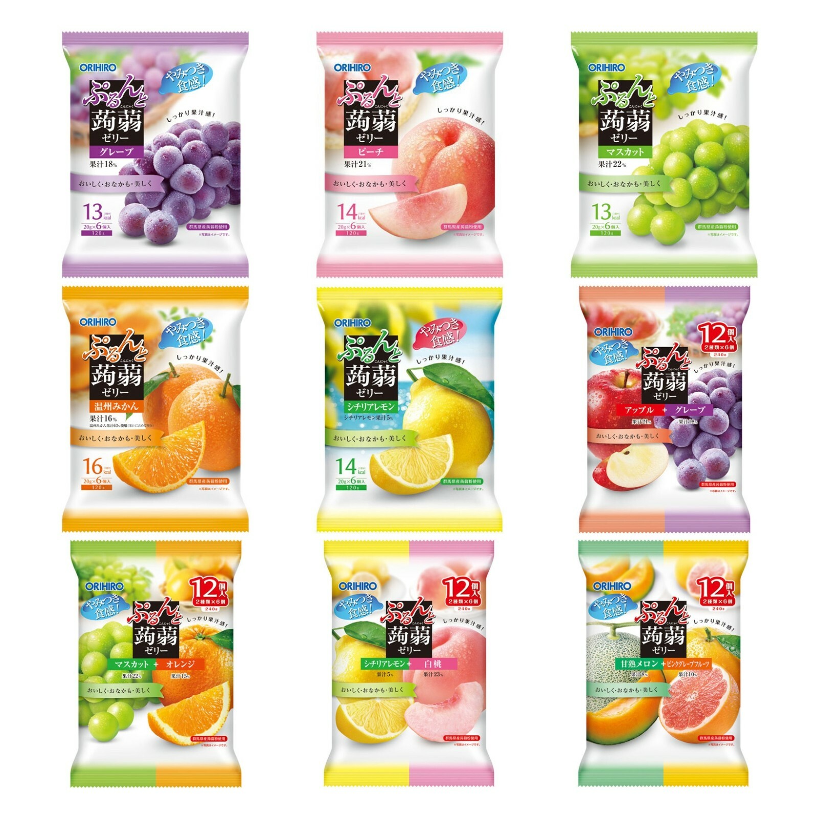 Orihiro "Purunto Konnyaku" Konjac Fruits Jelly, Japan Candy, updated 3/