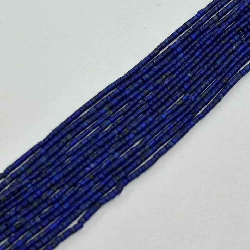 1mm Natural Afghan Lapis Lazuli Tiny Tube Heishi Spacer Beads for Jewelry Making - Image 4 of 4