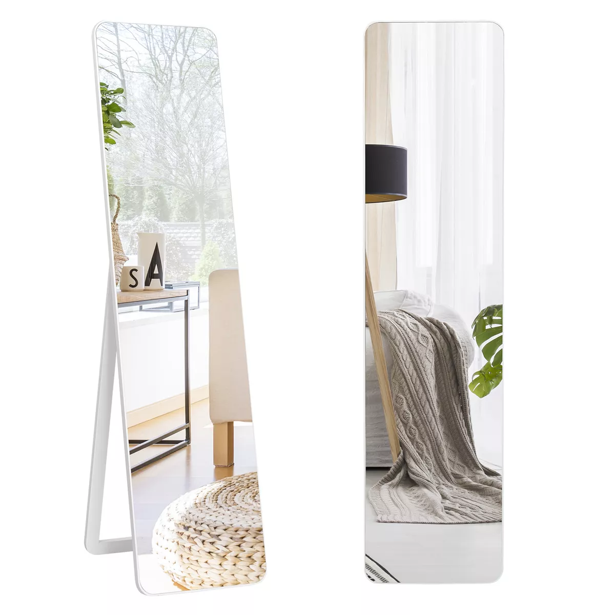 Full Length Floor Mirror Frameless Wall Mounted Mirror Bedroom