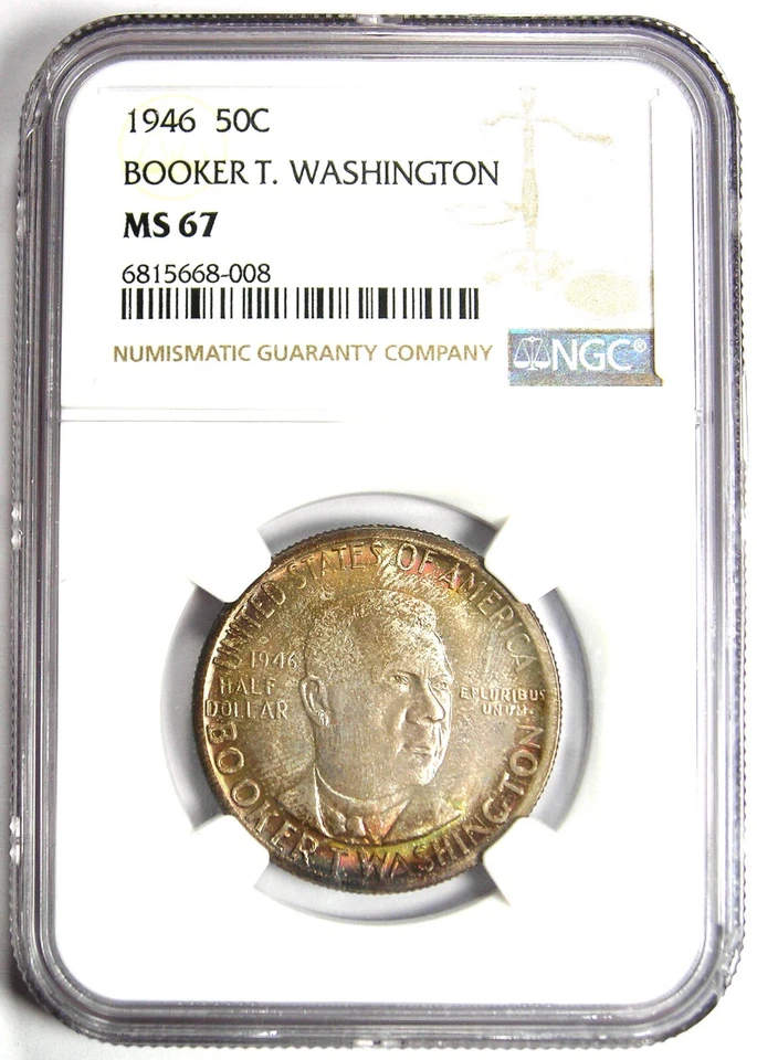 1946 BTW Booker T Washington Half Dollar 50C Coin - NGC MS67 - $1,150 NGC Value - Image 2 of 4