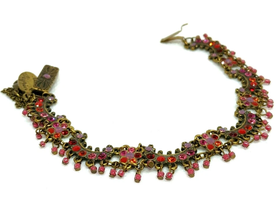 Preciosa pulsera Michal Negrin cristal rojo hermosa. Foto 3 de 4