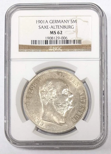 1901 A Germany 5 Mark Saxe Altenburg NGC MS 62