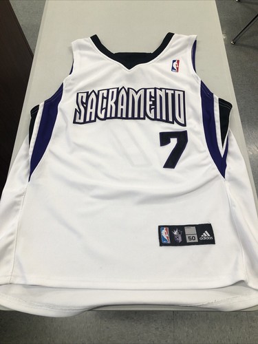 Adidas White Jimmer Fredette Sacramento Kings Jersey Size 50 (XL) Mesh Like New