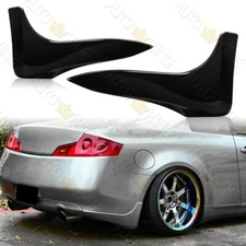 2PCS BLACK REAR BUMPER MUD GUARDS POLYURETHANE LIP FOR 03-07 INFINITI G35 COUPE