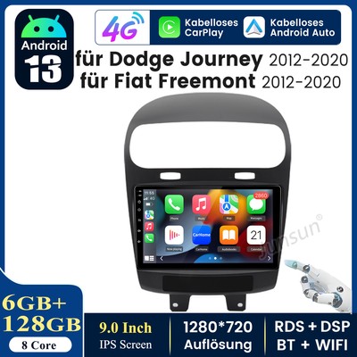 9  Android 13 Autoradio CARPLAY GPS Navi BT WIFI RDS für Dodge Journey 2012-2020