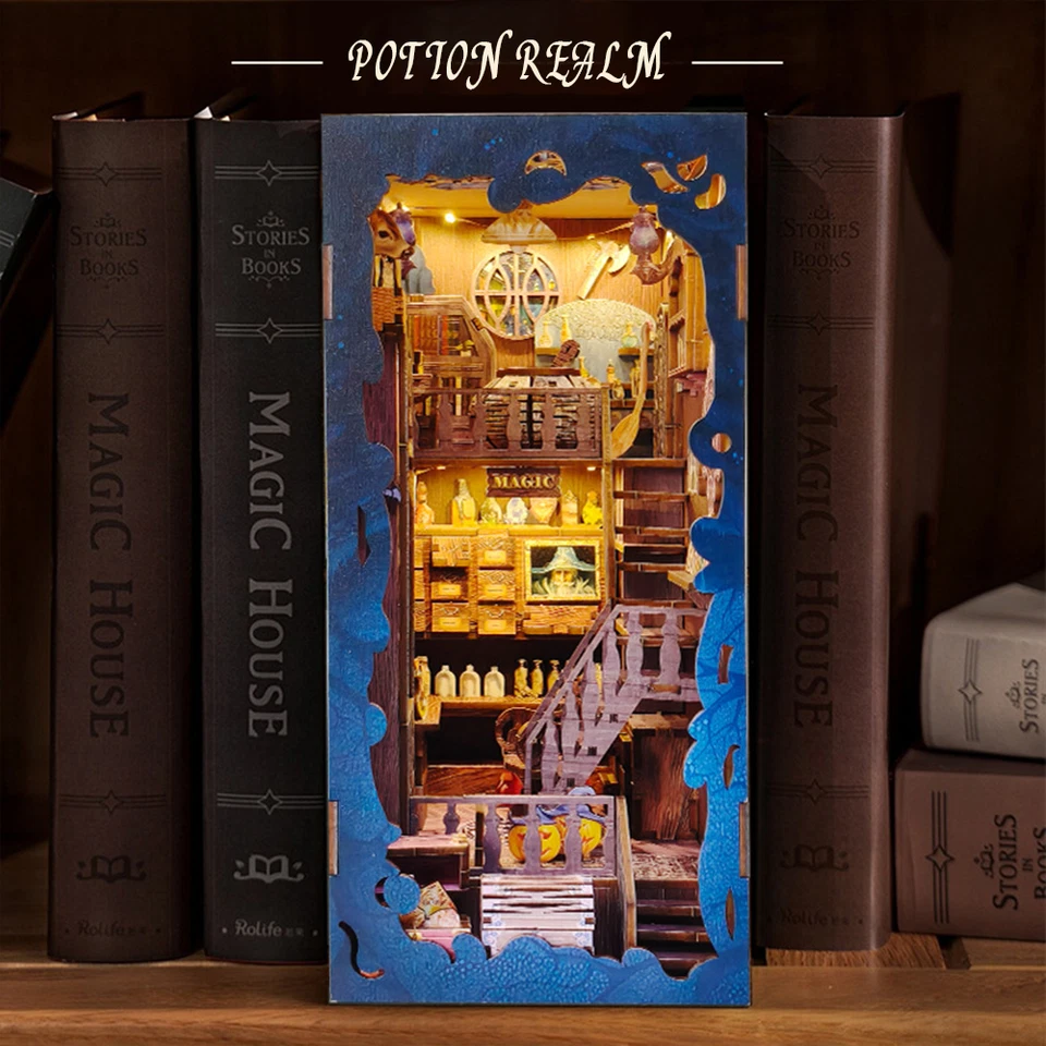 Potion Workshop Book Nook 3D Wooden Puzzle Toys Dollhouse for Adult Boys Gifts - Image 4 of 4