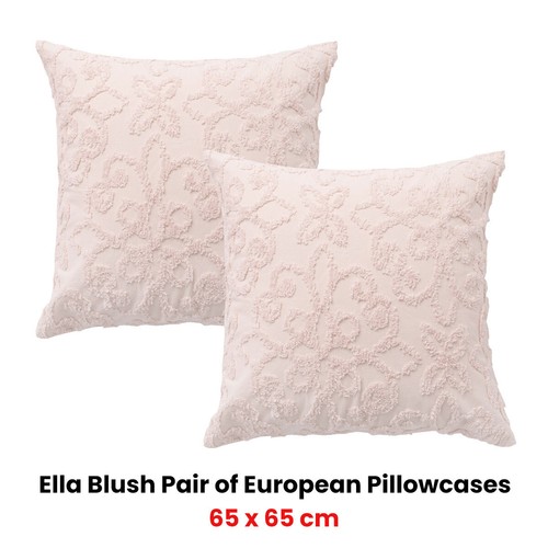 Ella Blush Cotton Chenille Floral Bedspread Set or Accessories by Bianca - Picture 7 of 8