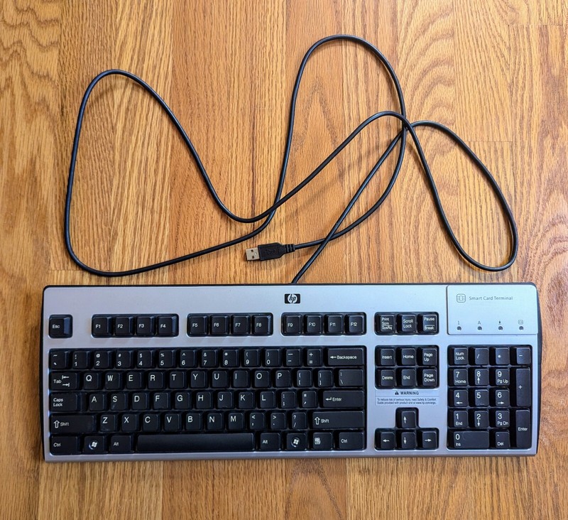 HP Smart Card Terminal Black & Silver USB Wired Computer Keyboard