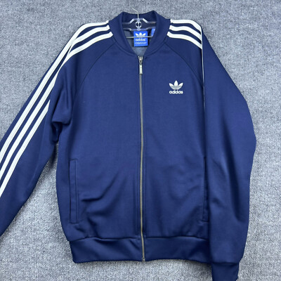 Adidas Firebird Navy Blue Track Suit Top Men's Medium Retro