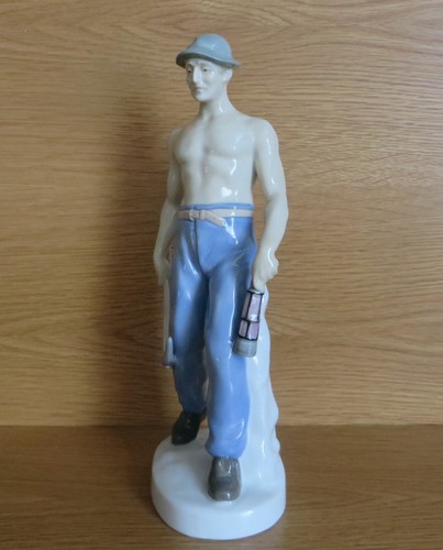 Bergmann Grubenarbeiter Steiger Spitzhacke Grubenlicht Porzellan Porzellanfigur - Bild 6 von 12