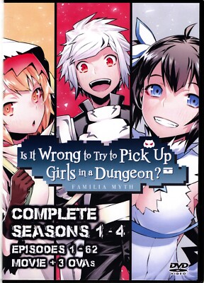 Is it Wrong to Pick Up Girls in a Dungeon? Episodes 1 - 62 + Movie + 3 OVAs DVDs