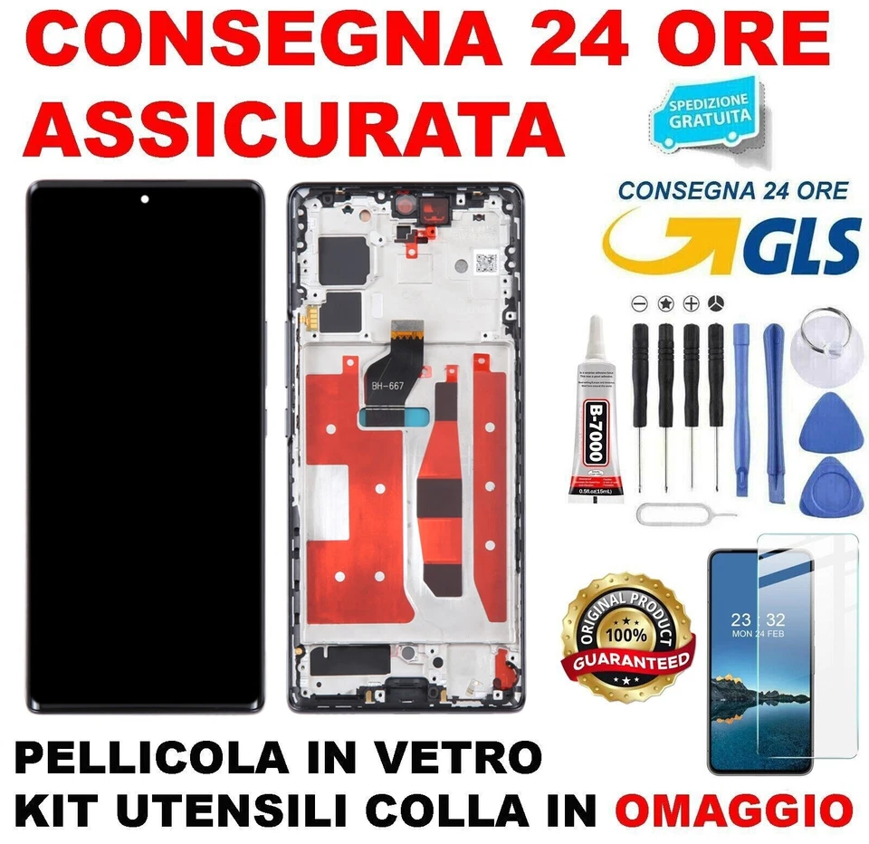 DISPLAY LCD OLED ORIGINALE HONOR 70 FNE-AN00 FNE-NX9 TOUCH SCHERMO VETRO NERO