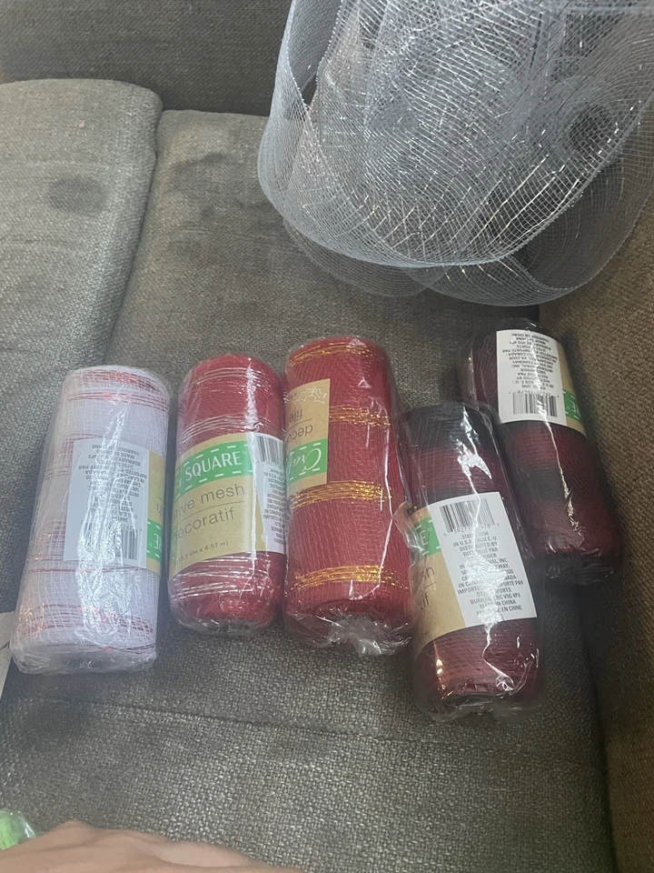 BIG LOT Deco Mesh Craft Ribbon Rolls 6" Wreaths Garlands Various Colors Plaidnew - Image 3 of 4