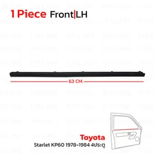 Lh Front Door Glass Weatherstrip Inner Belt Fits Toyota Starlet 4,5Dr '78 - '84