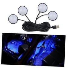 4-in-1 Car Led Lights Interior With Usb Portambient Neon Car Door Lights Blue 4-in-1 Car Led Lights Interior With Usb Portambient Neon Car Door Lights Blue