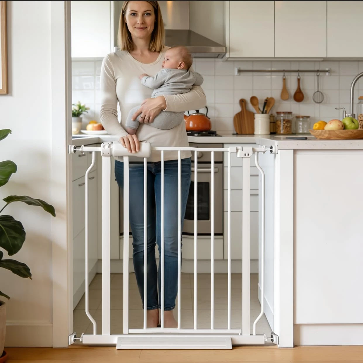 Narrow Baby Gate 24 to 29 Inch Wide Pet Gate Pressure Mounted No Drill Safety Ga
Opens in a new wind