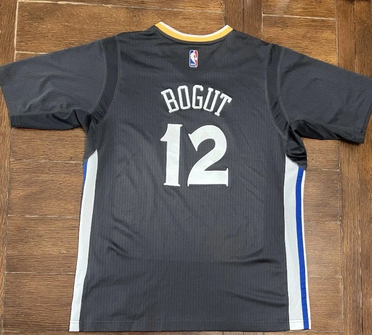 Camiseta deportiva de baloncesto Adidas NBA Andrew Bogut Golden State Warriors con mangas grande Foto 4 de 4