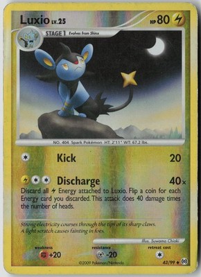 Luxio 43/99 Uncommon Arceus Pokemon Reverse Holo Moderately Played