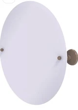 PMC-90-SHB Frameless Round Tilt Mirror with Beveled Edge, Shaded Beige