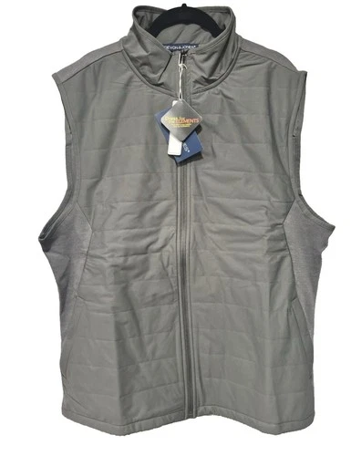 Devon & Jones Men 2XL Charleston Hybrid Vest Graphite Grey XXL Puffer Quilted - product listing photo