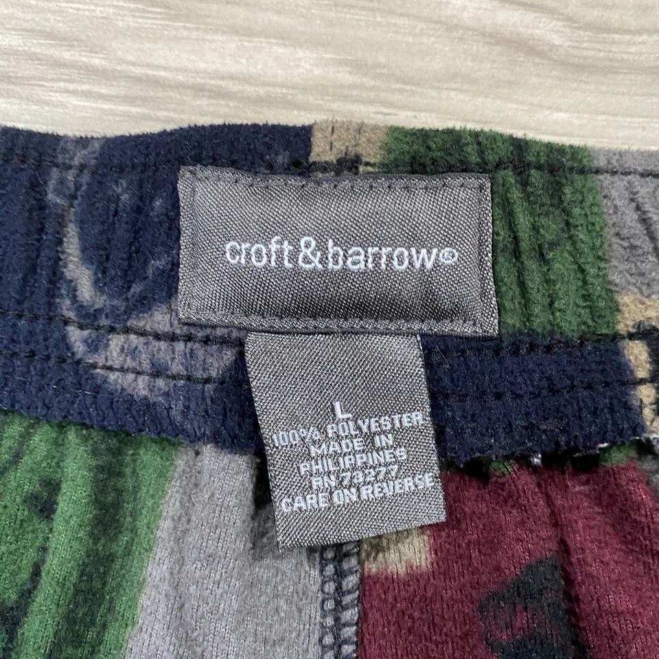 Croft & Barrow 睡衣裤男式大号格子法兰绒羊毛自然户外狩猎 — 第 4/4 张图片