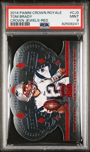 2014 Panini Crown Royale Crown Jewels #CJ3 Tom Brady Crown Jewels-Red PSA 9