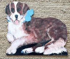 Large Vintage Diane Voyentzie Wooden Dummy Board Bernese Dog  21" x 19" RARE