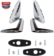 For Dodge Plymouth 1966-1975 Pair Chrome Polished Outside Door Rearview Mirror