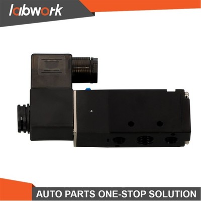 Labwork 24V DC 1/4 Inch 5 Way 2 Position Electric Solenoid Valve NPT Port