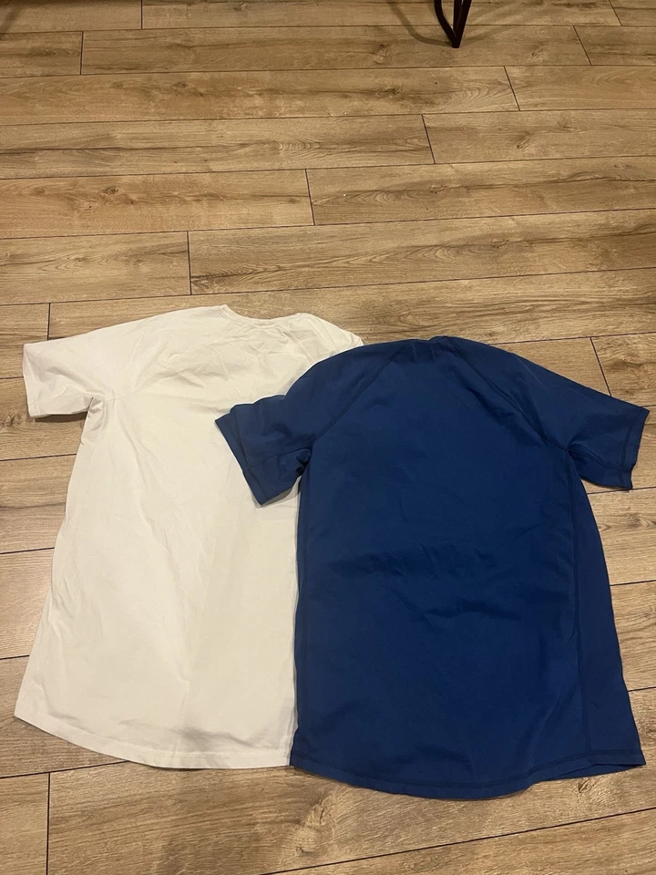 (2)Camisa masculina Carhartt Force ajuste relaxado M azul bege manga curta bolso - Imagem 3 de 4