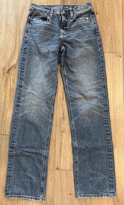 American Eagle Low Rise Baggy Women Jeans Size 0 Distressed Mid Rise