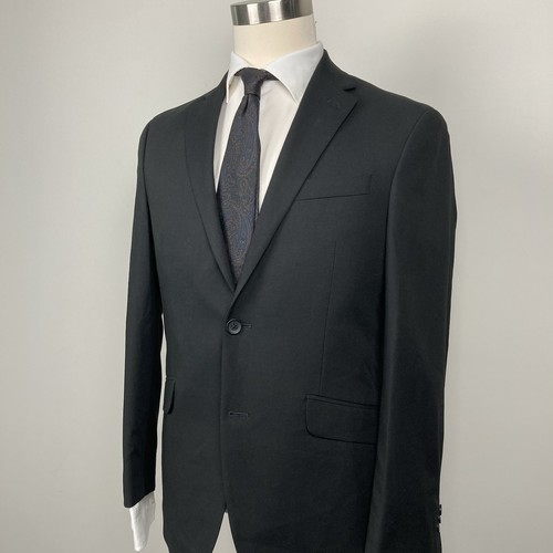 Kenneth Cole Reaction Mens 2-pc Suit Jacket Pants 44S/38W Black E081268 - Picture 9 of 20