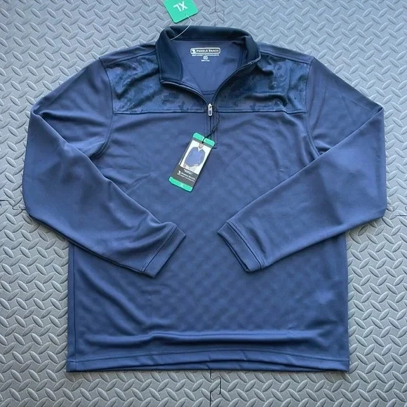 Nuevo XL Hombre Guijarro Playa Cuarto Cremallera Rendimiento Azul Golf Pit 24.5 Longitud 29 Foto 2 de 4