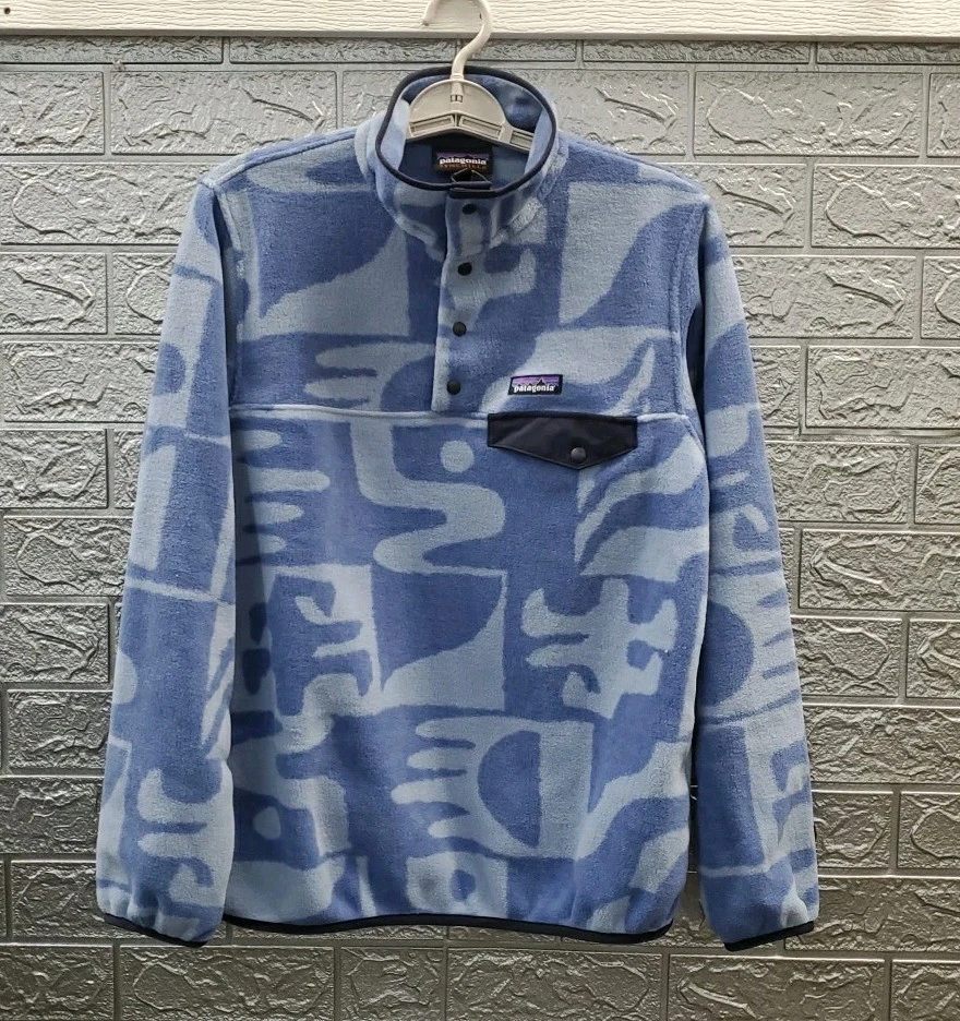 PATAGONIA LIGHTWEIGHT SYNCHILLA SNAP T FLEECE PULLOVER BLUE SIZE S