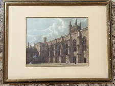 R. Ackerman - Antique Lithograph- Kings College Chapel w/Frame - Original - RARE