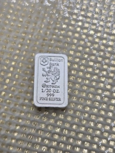 Bullion Bank GRYPHON - 1/20 Troy Oz .999 Fine Silver Fractional Bar Ingot Single