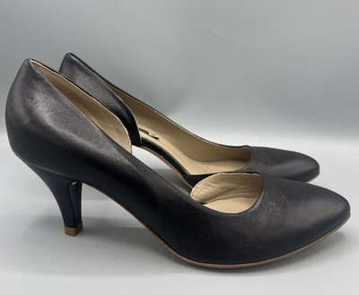 Alberto Fermani Leather Pointed Toe heels, Black, Made In Italy Size 40