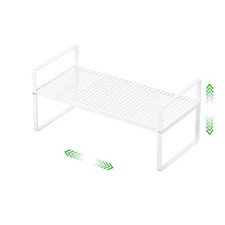 Expandable Cabinet Storage Shelf Stackable Organizer Rack for Kitchen Bathroo...
