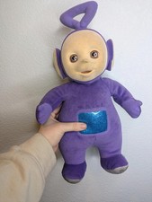 Vintage 1998 Teletubbies Tinky Winky Plush Doll Purple Glitter Tummy Ragdoll