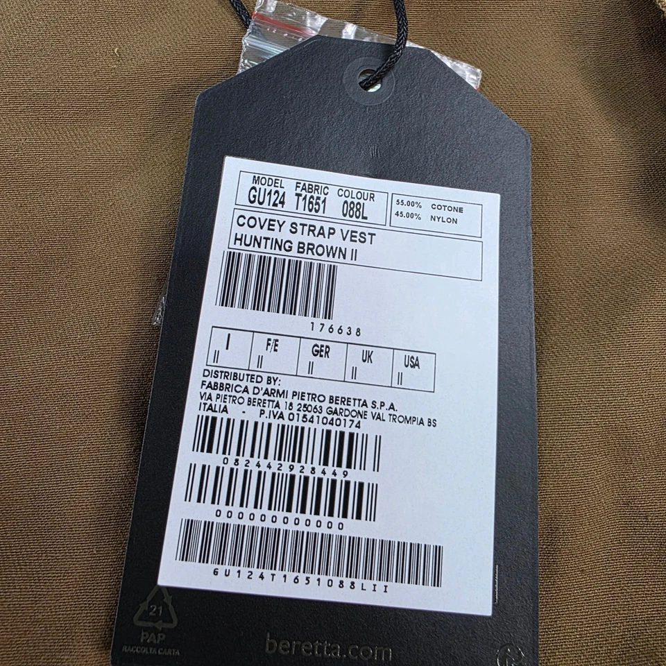 Beretta Covey Strap Vest Hunting Brown II Shooting Skeet Trap Clay New - Image 2 of 4