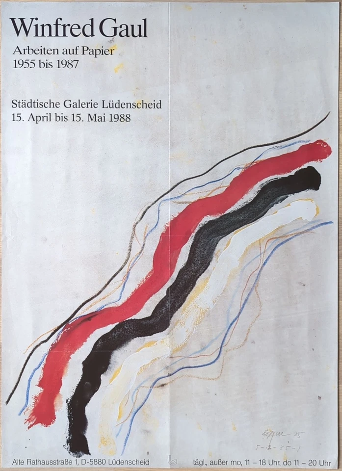 Poster Plakat - Winfred Gaul - Original - Arbeiten auf Papier - Lüdenscheid 1988 - Bild 1 von 1