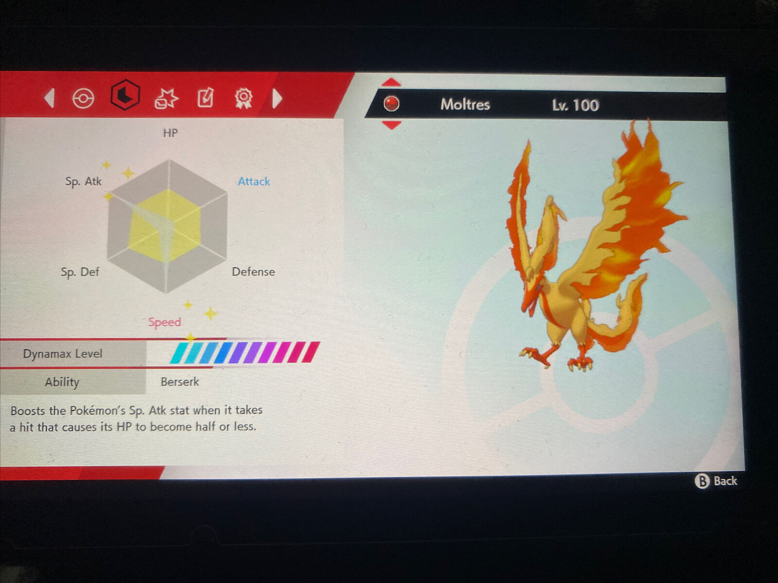 Pokemon Sword and Shield Moltres 6IV-EV Competitively Trained