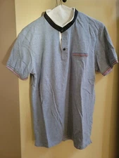 MEN'S ZARA POLO SHORT SLEEVE SHIRT  BLUE  SIZE L