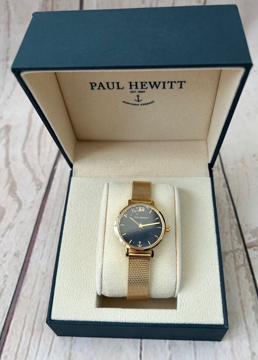 Paul Hewitt Sailor Line Blue Lagoon Ladies Watch Gold S/S Mesh