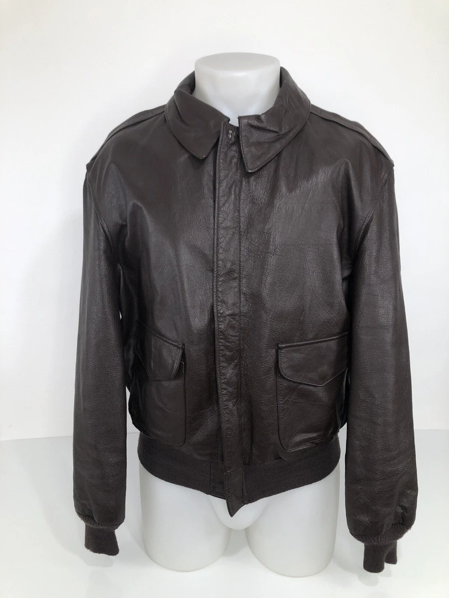 SADDLERY - Made in USA Cooper TYPE A-2 Mens 46R Leather Bomber 