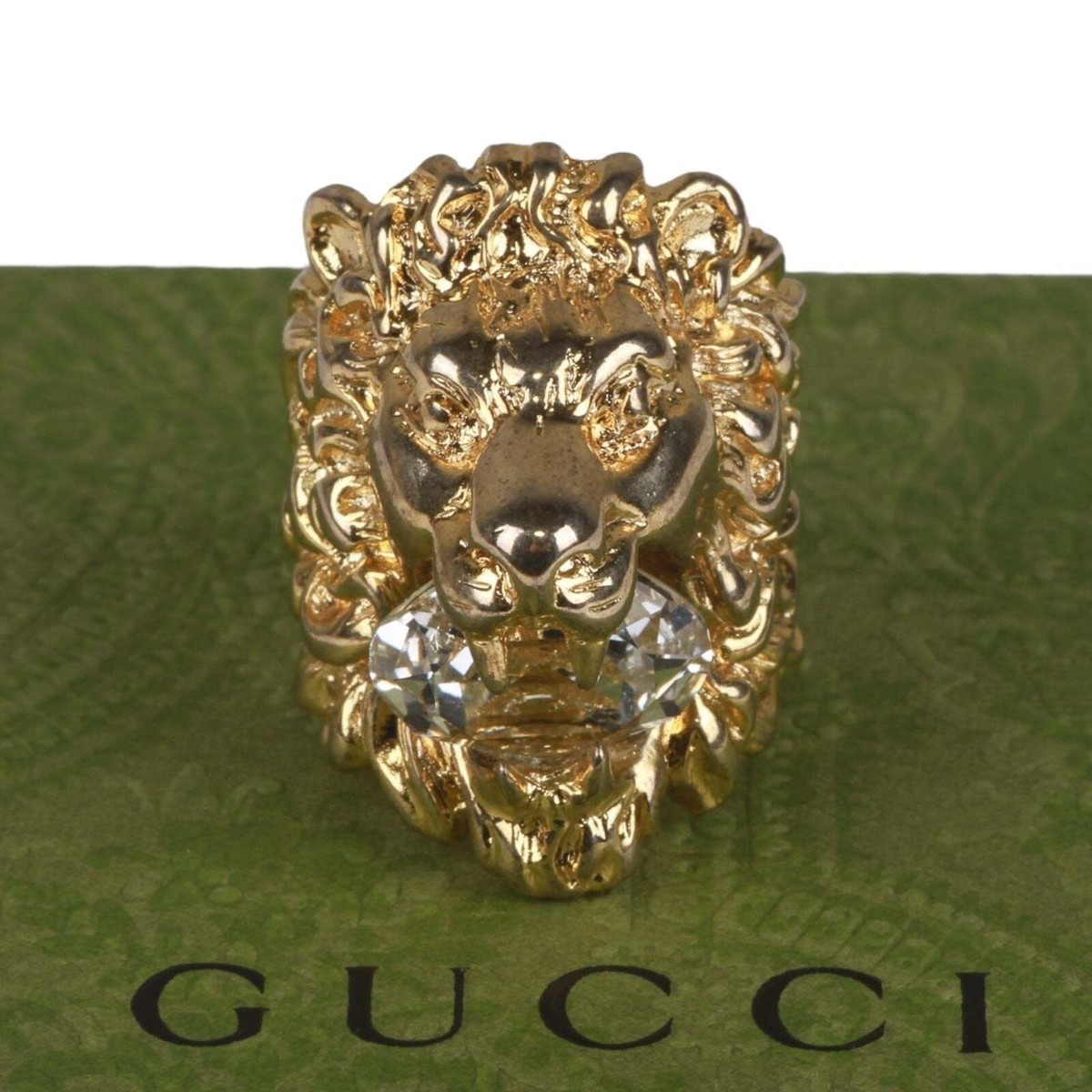 GUCCI LION RING たてがみ GUCCI Lion Ring size 19 US9 Gold Tone Auth Used | eBay